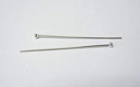 4 Stück Kugelstift, Nietstifte, Kopfstifte 40 mm  Silber 925